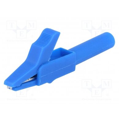 Crocodile clip; 15A; blue; Grip capac: max.12mm; Socket size: 4mm AX-CR-4PM-BL AXIOMET