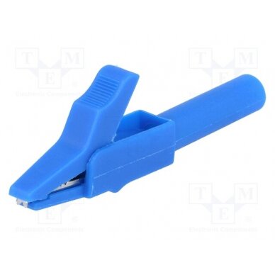 Crocodile clip; 15A; blue; Grip capac: max.12mm; Socket size: 4mm AX-CR-4PM-BL AXIOMET 1
