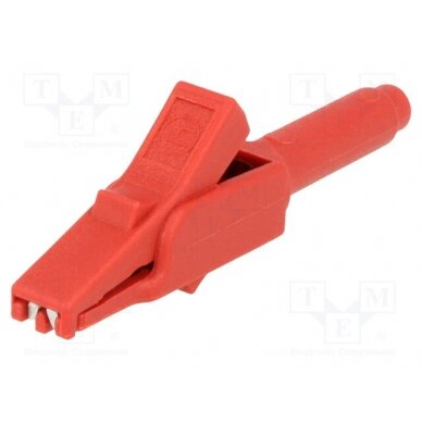 Crocodile clip; 15A; red; Grip capac: max.6mm; Socket size: 4mm MA260SH-RT HIRSCHMANN T&M 1