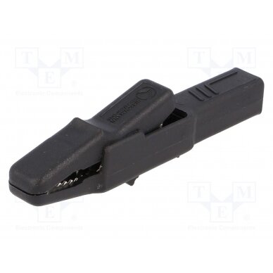 Crocodile clip; 25A; black; Grip capac: max.9.5mm; 932435100 AK2BSW HIRSCHMANN T&M