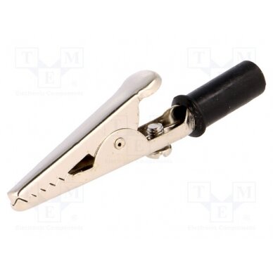 Crocodile clip; black; Grip capac: max.14mm; Socket size: 4mm CRCL10-B 1