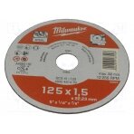 Cutting wheel; Ø: 125mm; Øhole: 22.2mm; Disc thick: 1.5mm MW-4932451479 Milwaukee