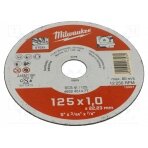Cutting wheel; Ø: 125mm; Øhole: 22.2mm; Disc thick: 1mm MW-4932451477 Milwaukee