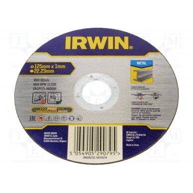 Cutting wheel; Ø: 125mm; Øhole: 22.23mm; metal,steel IRW-IW8082133 IRWIN