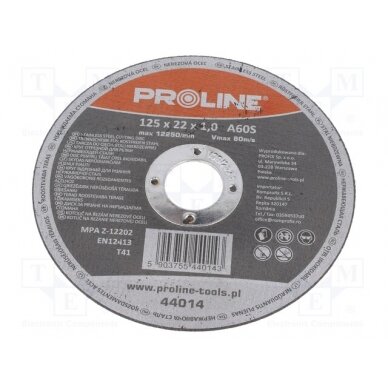 Cutting wheel; Ø: 125mm; Øhole: 22mm; Disc thick: 1mm PRE-44014 PROLINE 1