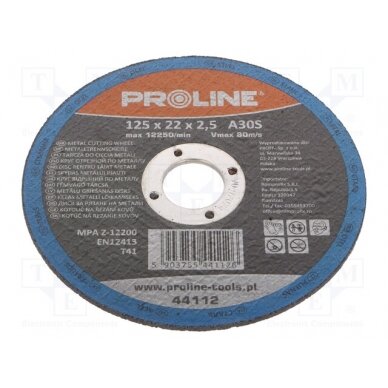 Cutting wheel; Ø: 125mm; Øhole: 22mm; Disc thick: 2.5mm; steel PRE-44112 PROLINE 1