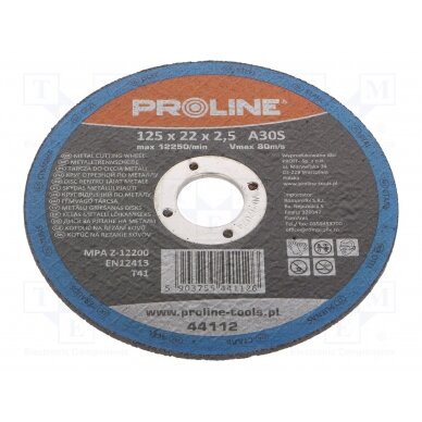 Cutting wheel; Ø: 125mm; Øhole: 22mm; Disc thick: 2.5mm; steel PRE-44112 PROLINE