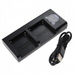 Maitinimo adapteris (kroviklis) foto - video kameros baterijoms Sony NP-FM50 su USB kabeliu