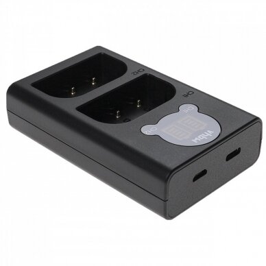 Maitinimo adapteris (kroviklis) foto - video kameros baterijoms Panasonic DMW-BLF19 su USB kabeliu 2