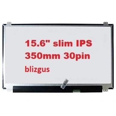 Ekranas (matrica) 15,6" LED 1920x1080 SLIM IPS eDP - blizgus (350mm)