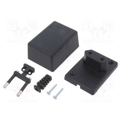 Enclosure: for power supplies; X: 46mm; Y: 65mm; Z: 37mm; ABS; black Z13-ABS KRADEX 1