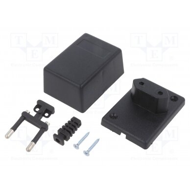 Enclosure: for power supplies; X: 46mm; Y: 65mm; Z: 37mm; ABS; black Z13-ABS KRADEX