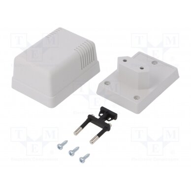 Enclosure: for power supplies; X: 52mm; Y: 70mm; Z: 47mm; ABS; grey KM-47N/GY MASZCZYK
