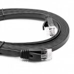 Ethernet tinklo kabelis Cat6, plokščias, RJ45 kištukas, juodas, 3m