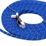 Ethernet tinklo kabelis Cat7, plokščias, 10 gigabitų, RJ45 kištukas, mėlynas, 5m
