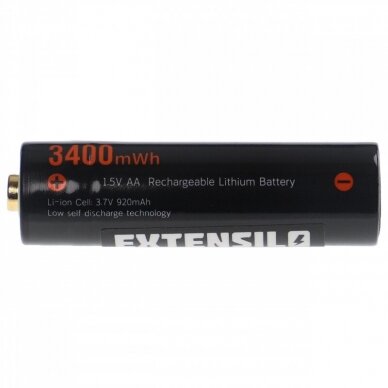 Baterija (akumuliatorius) AA, įkraunama, 920mAh, 3.7V Li-Ion 1