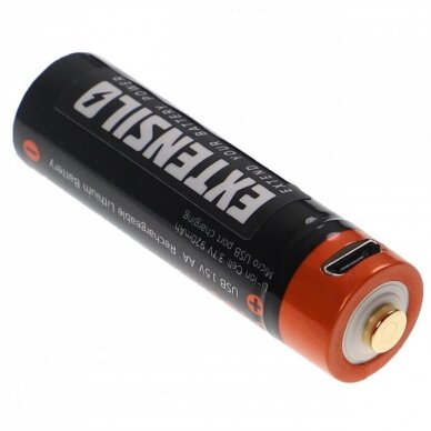 Baterija (akumuliatorius) AA, įkraunama su Micro USB, 920mAh, 3.7V Li-Ion 2