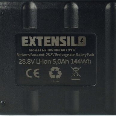 Baterija (akumuliatorius) elektriniam įrankiui Panasonic EY9L80 28.8V, Li-Ion, 5000mAh 5