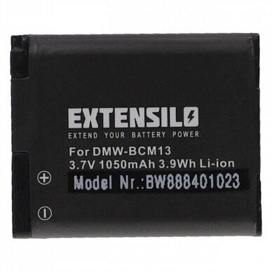 Baterija (akumuliatorius) foto-video kamerai DMW-BCM13 Panasonic Lumix DMC-TS6 1050mAh, 3.7V, Li-ion