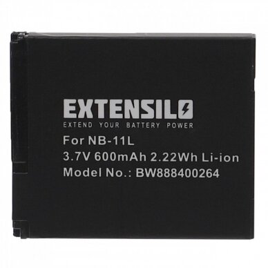 Baterija (akumuliatorius) foto-video kamerai NB-11L Canon PowerShot A2500 600mAh, 3,7V, Li-Ion