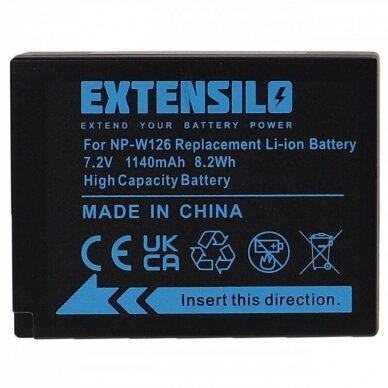 Baterija (akumuliatorius) foto-video kamerai NP-W126 Fujifilm X-T30 7.2V 1140mAh