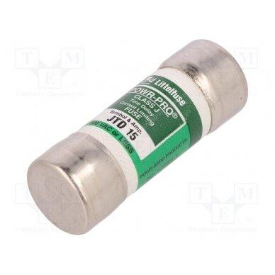 Fuse: fuse; time-lag; 15A; 600VAC; 300VDC; industrial; 20.6x57.2mm 0JTD015.T LITTELFUSE 1