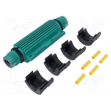 Gel cable joint; RELICON; polypropylene PP; IP68; green; Y: 190mm RELISEAL-V56PP/SI HELLERMANNTYTON