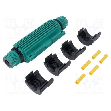 Gel cable joint; RELICON; polypropylene PP; IP68; green; Y: 190mm RELISEAL-V56PP/SI HELLERMANNTYTON 1