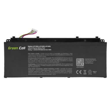 Baterija (akumuliatorius) kompiuteriui Acer Aspire S 13 S5-371 S5-371T Swift 5 SF514-51 Chromebook R 13 CB5-312T 11.55V 4600mAh 3