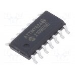 IC: AVR microcontroller; EEPROM: 128B; SRAM: 1kB; Flash: 8kB; SO14 ATTINY824-SSU MICROCHIP TECHNOLOGY