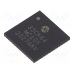 IC: dsPIC microcontroller; Memory: 64kB; UQFN48; DSPIC; 0.4mm 33CK64MC105-I/M4 MICROCHIP TECHNOLOGY