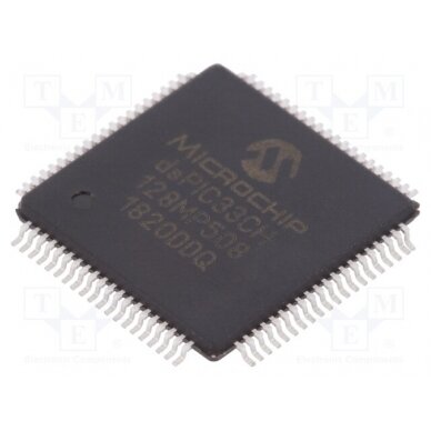 IC: dsPIC microcontroller; Memory: 128kB; TQFP80; 3÷3.6VDC; DSPIC 33CH128MP508-I/PT MICROCHIP TECHNOLOGY 1