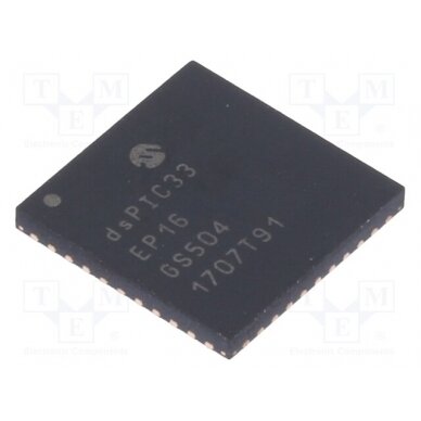 IC: dsPIC microcontroller; Memory: 16kB; QFN44; DSPIC; 0.65mm 33EP16GS504-I/ML MICROCHIP TECHNOLOGY 1