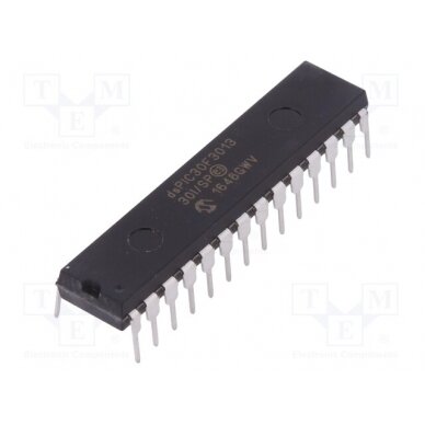 IC: dsPIC microcontroller; Memory: 24kB; DIP28; 2.5÷5.5VDC; DSPIC 30F3013-30ISP MICROCHIP TECHNOLOGY 1