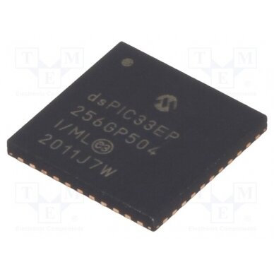 IC: dsPIC microcontroller; Memory: 256kB; QFN44; DSPIC; 0.65mm 33EP256GP504-I/ML MICROCHIP TECHNOLOGY 1