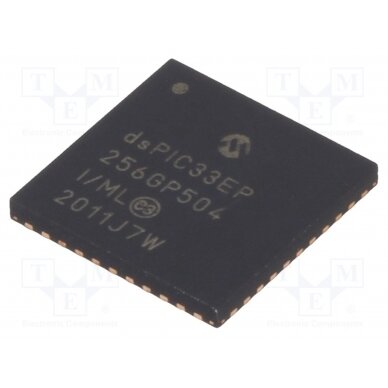 IC: dsPIC microcontroller; Memory: 256kB; QFN44; DSPIC; 0.65mm 33EP256GP504-I/ML MICROCHIP TECHNOLOGY