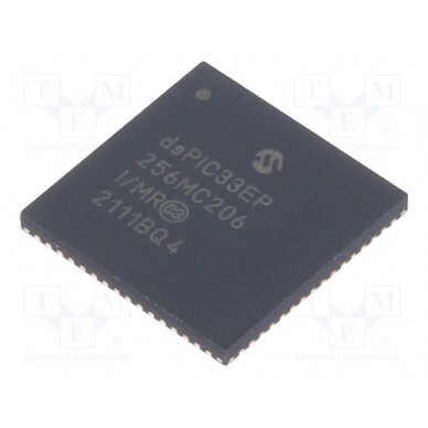 IC: dsPIC microcontroller; Memory: 256kB; QFN64; DSPIC; 0.5mm 33EP256MC206-I/MR MICROCHIP TECHNOLOGY 1