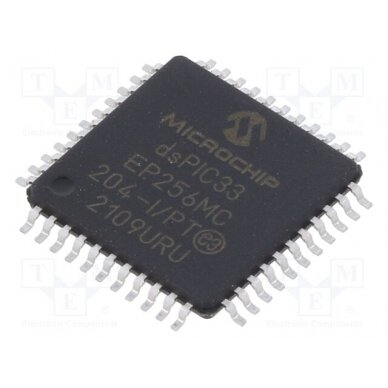 IC: dsPIC microcontroller; Memory: 256kB; TQFP44; DSPIC; 0.8mm 33EP256MC204-I/PT MICROCHIP TECHNOLOGY 1