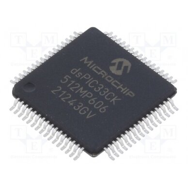 IC: dsPIC microcontroller; Memory: 512kB; TQFP64; DSPIC; 0.5mm 33CK512MP606-I/PT MICROCHIP TECHNOLOGY 1