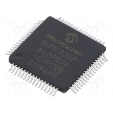 IC: dsPIC microcontroller; Memory: 64kB; TQFP64; DSPIC; 0.5mm 33EP64GP506-E/PT MICROCHIP TECHNOLOGY 1