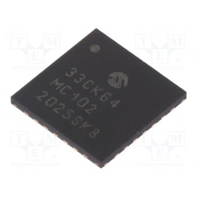 IC: dsPIC microcontroller; Memory: 64kB; UQFN28; DSPIC; 0.65mm 33CK64MC102-I/2N MICROCHIP TECHNOLOGY 1