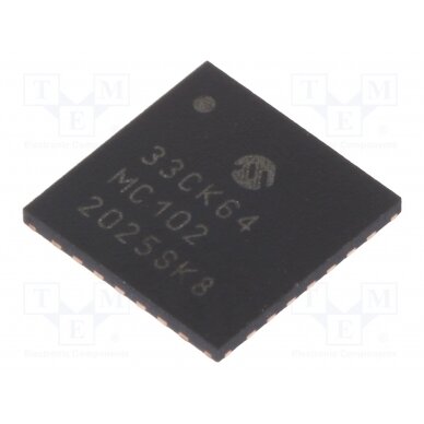 IC: dsPIC microcontroller; Memory: 64kB; UQFN28; DSPIC; 0.65mm 33CK64MC102-I/2N MICROCHIP TECHNOLOGY