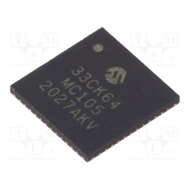 IC: dsPIC microcontroller; Memory: 64kB; UQFN48; DSPIC; 0.4mm 33CK64MC105-I/M4 MICROCHIP TECHNOLOGY 1