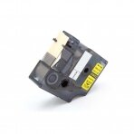 Pramoninė vinilo etikečių kasetė Dymo 18433 etikečių spausdintuvui 19mm, juoda, geltona