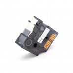 Pramoninė vinilo etikečių kasetė Dymo 18436 19mm, juoda, oranžinė