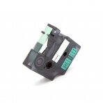 Pramoninė vinilo etikečių kasetė Dymo 18441 12mm, juoda, žalia