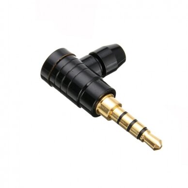 Audio kištukas ausinėms 3.5mm 1/8 stereo lituojamas 4 kontaktai (kampinis 90°) 1