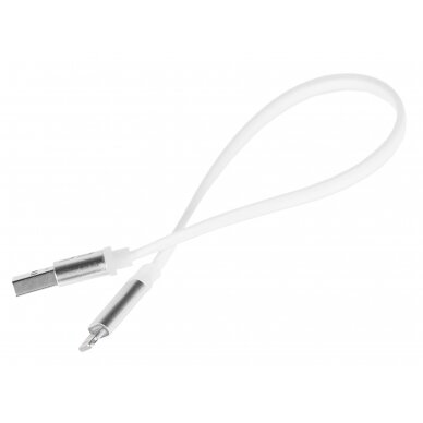 USB kabelis Apple iPhone iPad, plokščias, 25cm