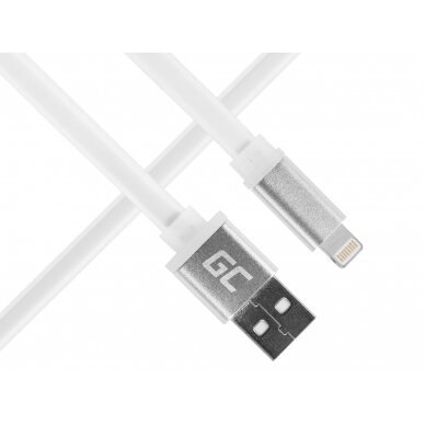 USB kabelis Apple iPhone iPad, plokščias, 25cm
