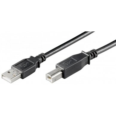 Kabelis USB2.0 A-B 3m M-M, BLACK Hi-Speed USBAB3B DK-300105-030-S, AK-300105-030-S, DK-112013
